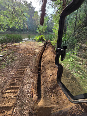 1m deep irrigation trench
